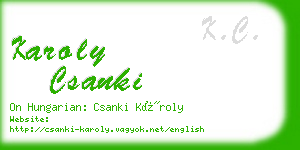 karoly csanki business card